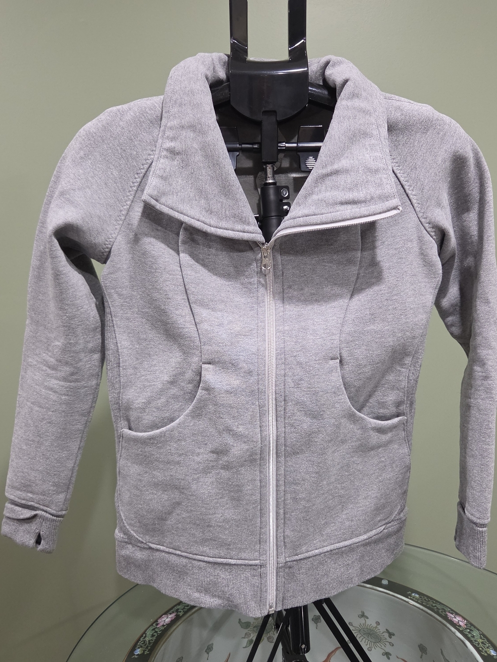 lululemon athletica Light Gray Full-Zip Bomber Jacket